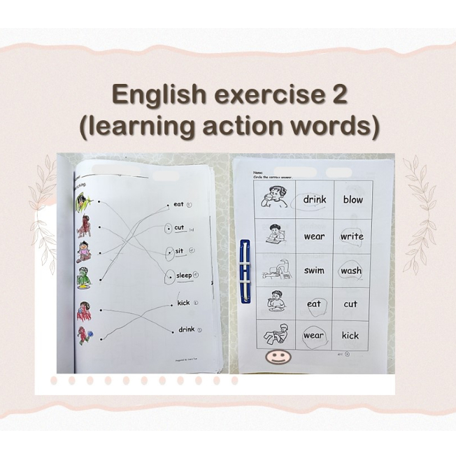 CL001- Learning Action Words Exercise Book/Worksheets (Hardcopy Black ...