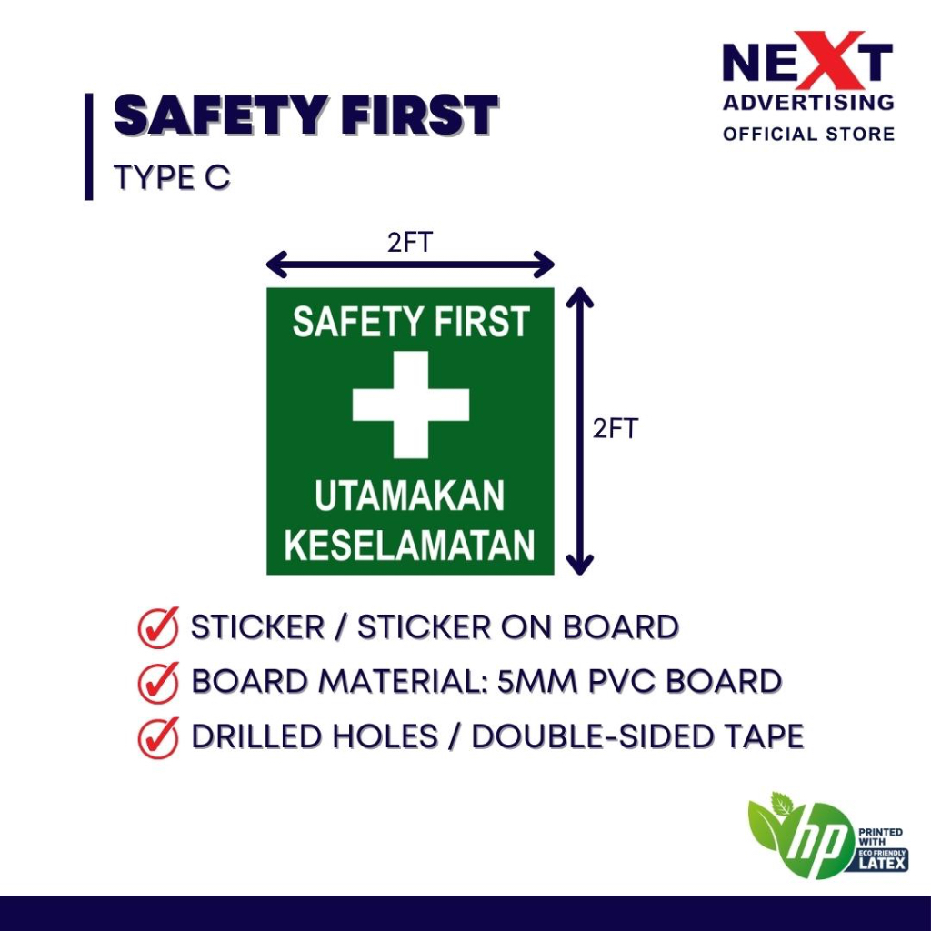 Safety First Signage | Utamakan Keselamatan | Sticker or Sticker on ...