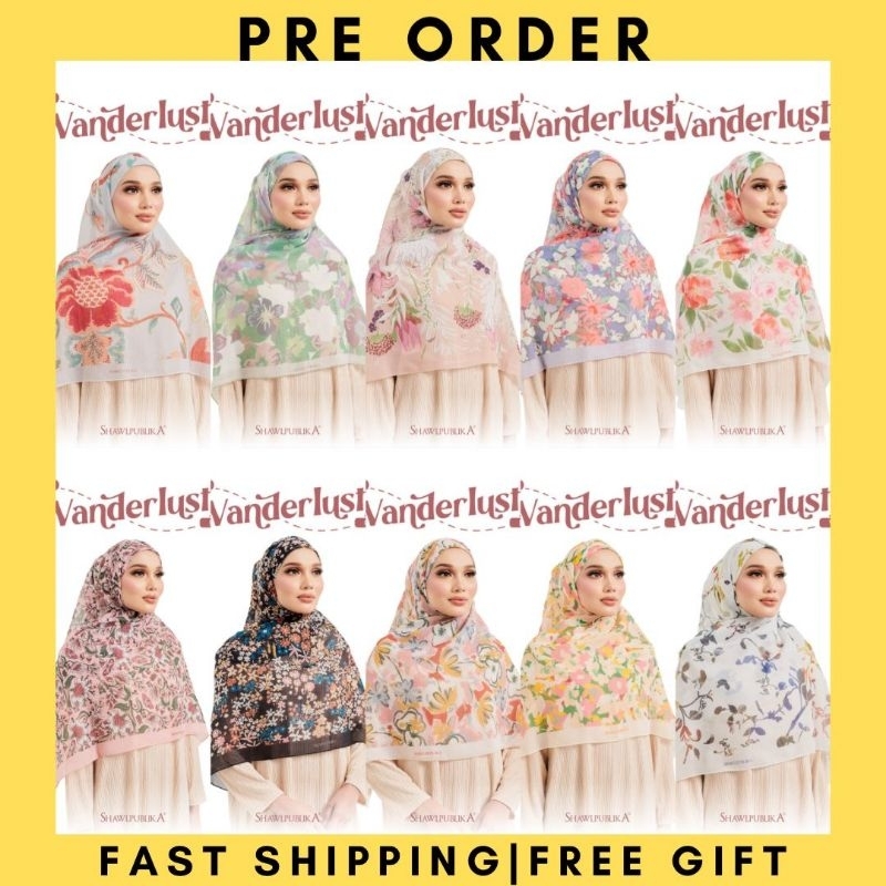 SHAWLPUBLIKA BIDANG 45 TUDUNG BAWAL COTTON PREMIUM WANDERLUST | Shopee ...