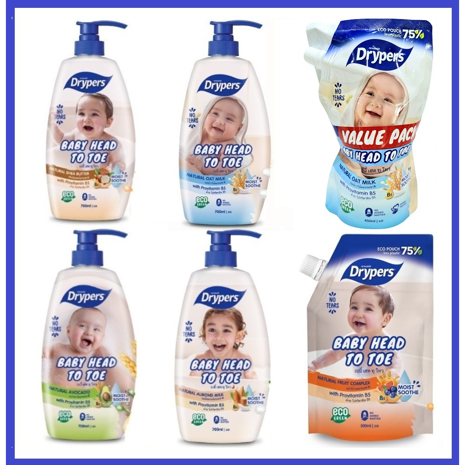 Drypers Baby Head To Toe/Baby Bath/Shampoo / Head to Toe Refill pack