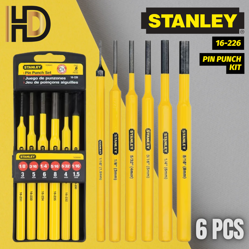 STANLEY Pin Punch Kit Set / STANLEY 6 Pcs Pin Punch Kit Set / 16226