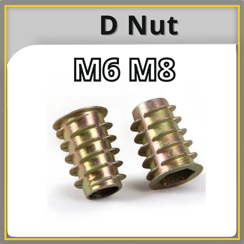 M6 M8 Insert Nut Type D Yellow Zinc Rainbow Plating Hex Drive