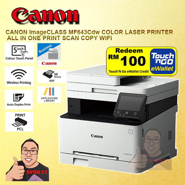 CANON ImageCLASS MF643Cdw COLOR LASER PRINTER ALL IN ONE PRINT SCAN COPY WIFI AIO Shopee Malaysia