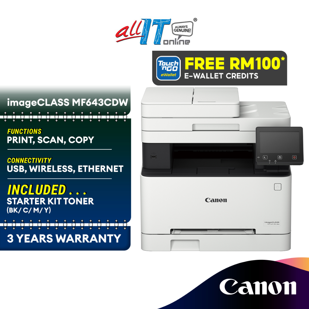 Canon imageCLASS MF643Cdw Auto Duplex Print Wireless 3 in 1 Colour