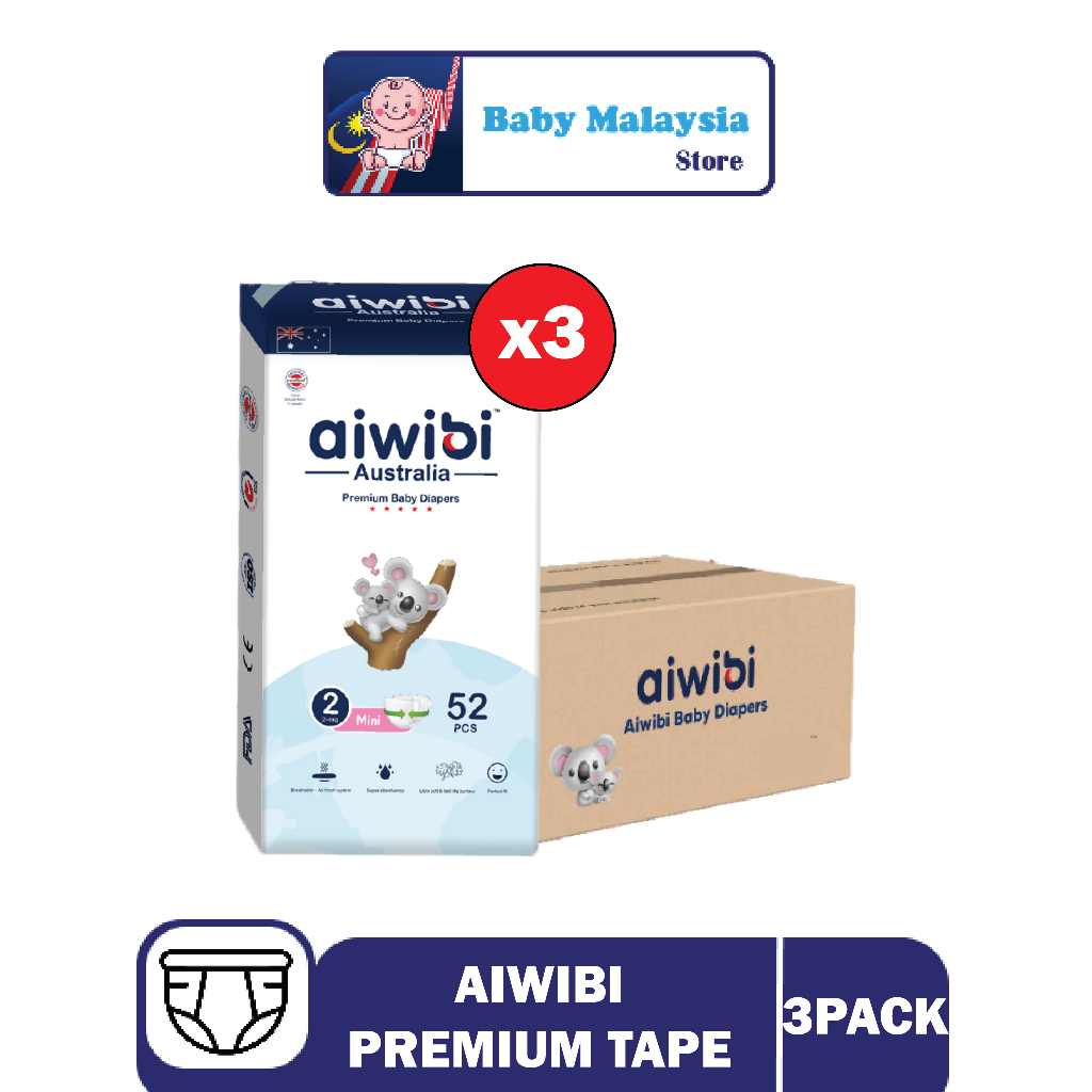 AIWIBI TAPE DIAPER (1 CARTON=3 PACK) | Shopee Malaysia