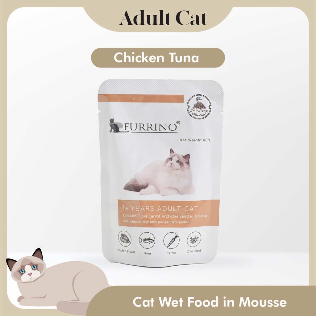 Furrino 80g Premium Chicken & Tuna Cat Wet Food in Mousse Adult Cats