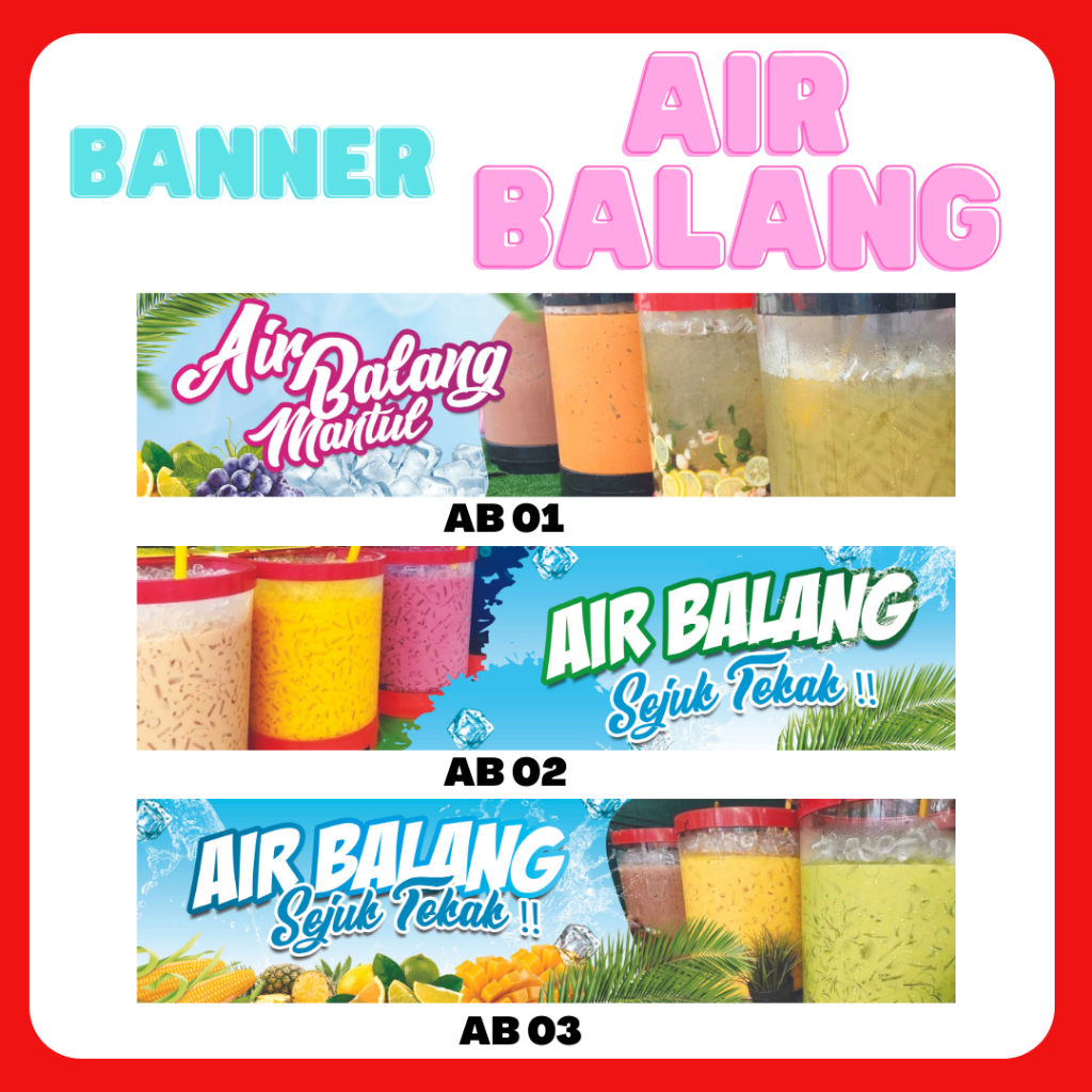 Banner Air balang bancuh buah tembikai jus mangga jagung nenas nanas ...