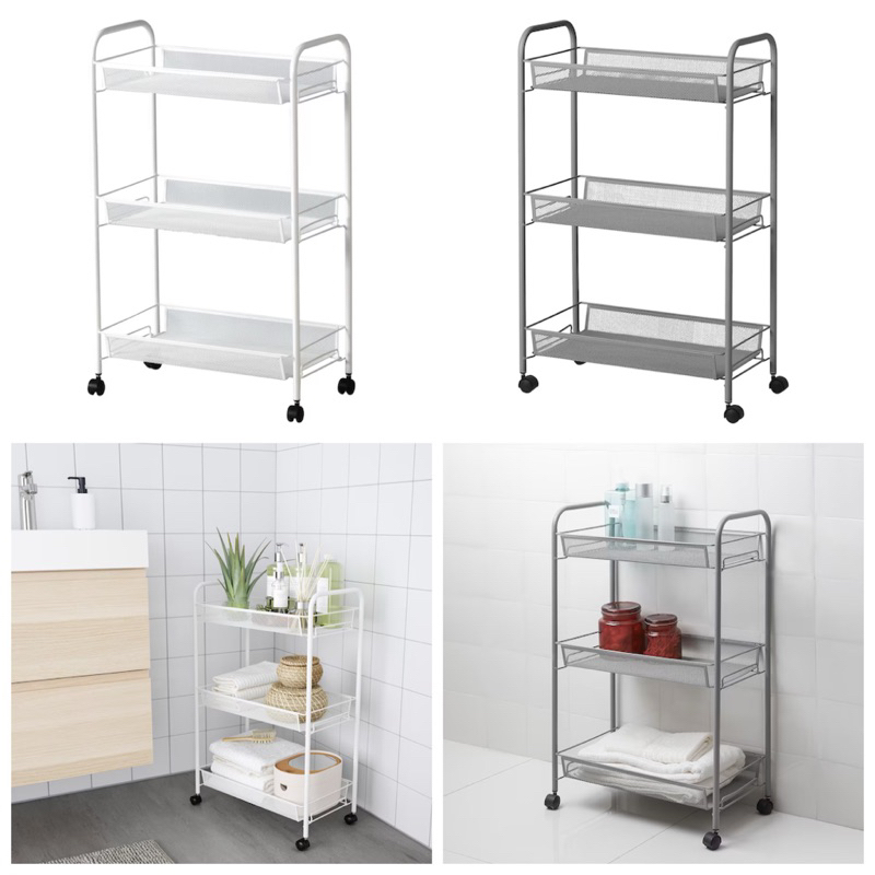 𝑰𝑲𝑬𝑨 HORNAVAN Metal Steel Multipurpose Trolley Kitchen Trolley Troli ...