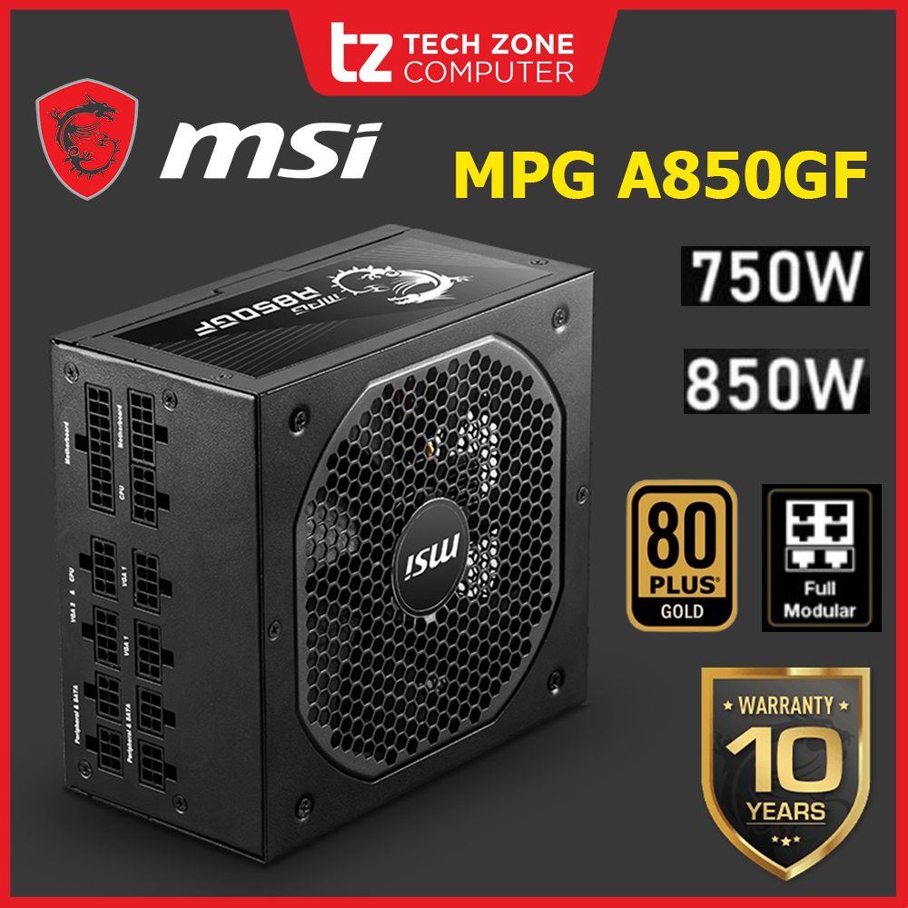 MSI MPG A750GF 750W 80+ Gold Fully Modular ATX Power Supply