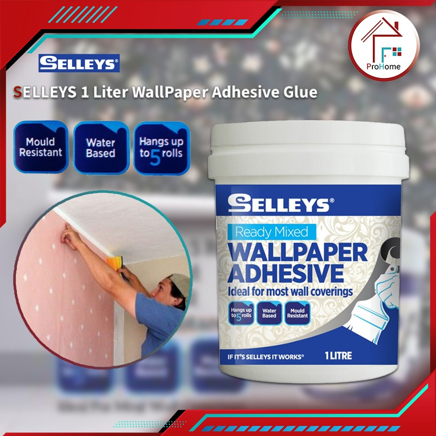 Selleys 1L Wallpaper Adhesive/ Gam Wallpaper Wall Lining Paper Glue