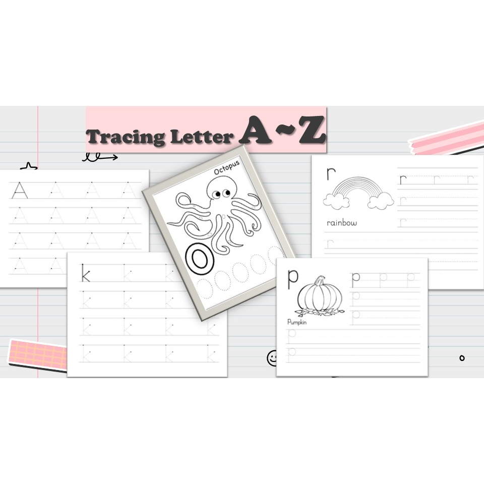 [PRE010] 130 pages Tracing Letter A to Z Worksheet for Pre-school PDF ...
