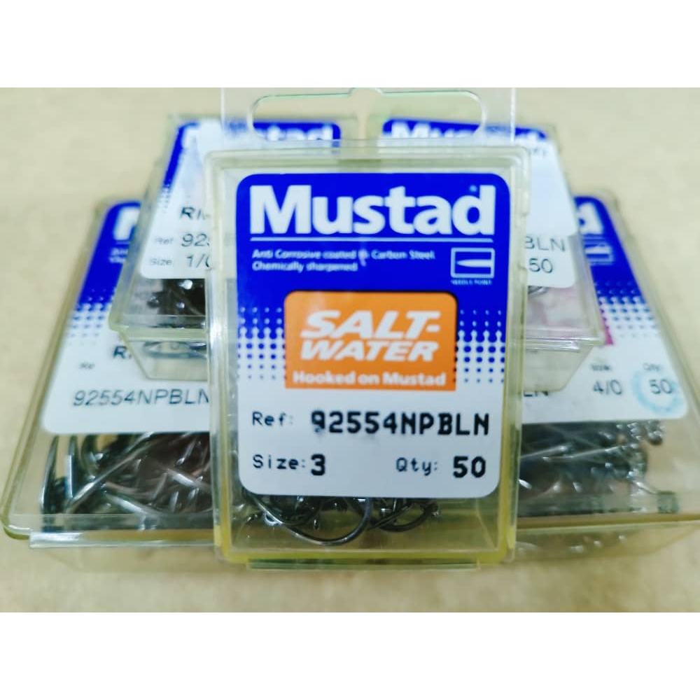 Mustad 92554NPBLN/92554 High Carbon Beak Hook (Clear Stock) | Shopee ...