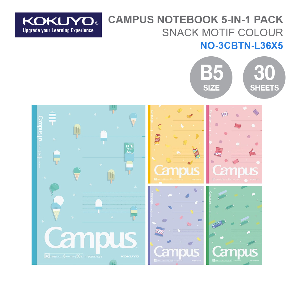 [LIMITED EDITION] KOKUYO CAMPUS Notebook 5-in-1 Pack B5 | Dotted 6mm ...