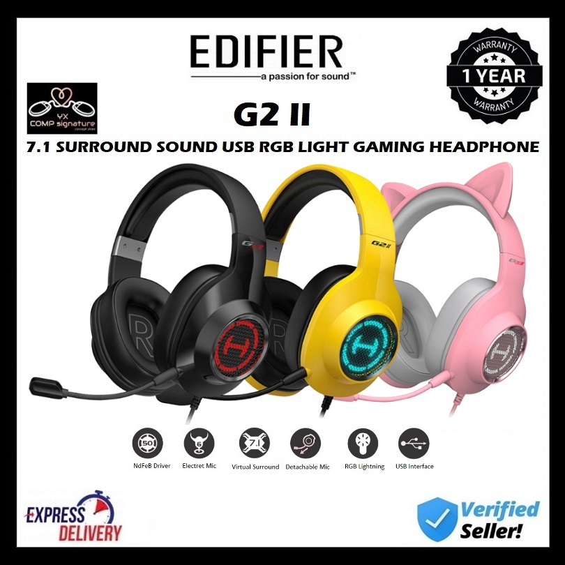 EDIFIER G2 II 7.1 SURROUND SOUND USB GAMING HEADSET | Shopee Malaysia