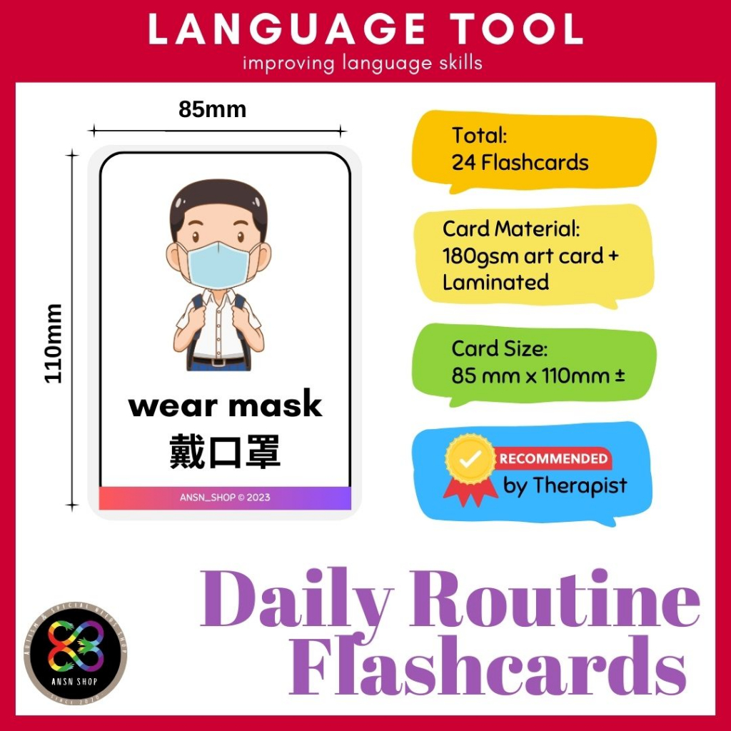Daily Routine Flashcards / Customize / Harian Kad / Speech Therapy