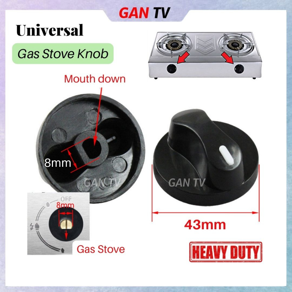 Heavy Duty Gas Stove (43MM 8MM) Oven Cooker Control Rotary Knob Valve