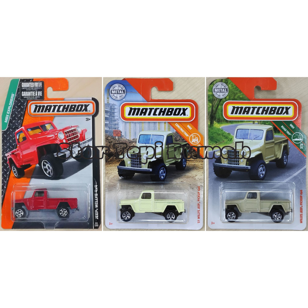 Matchbox 51 Willys Jeep Pickup 4x4 [MBX 1951 Construction Road Trip ...