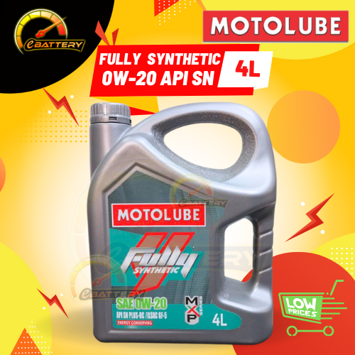 MOTOLUBE 0W20 MXP SERIES FULLY SYNTHETIC ENGINE OIL 4 LITER ORIGINAL ...