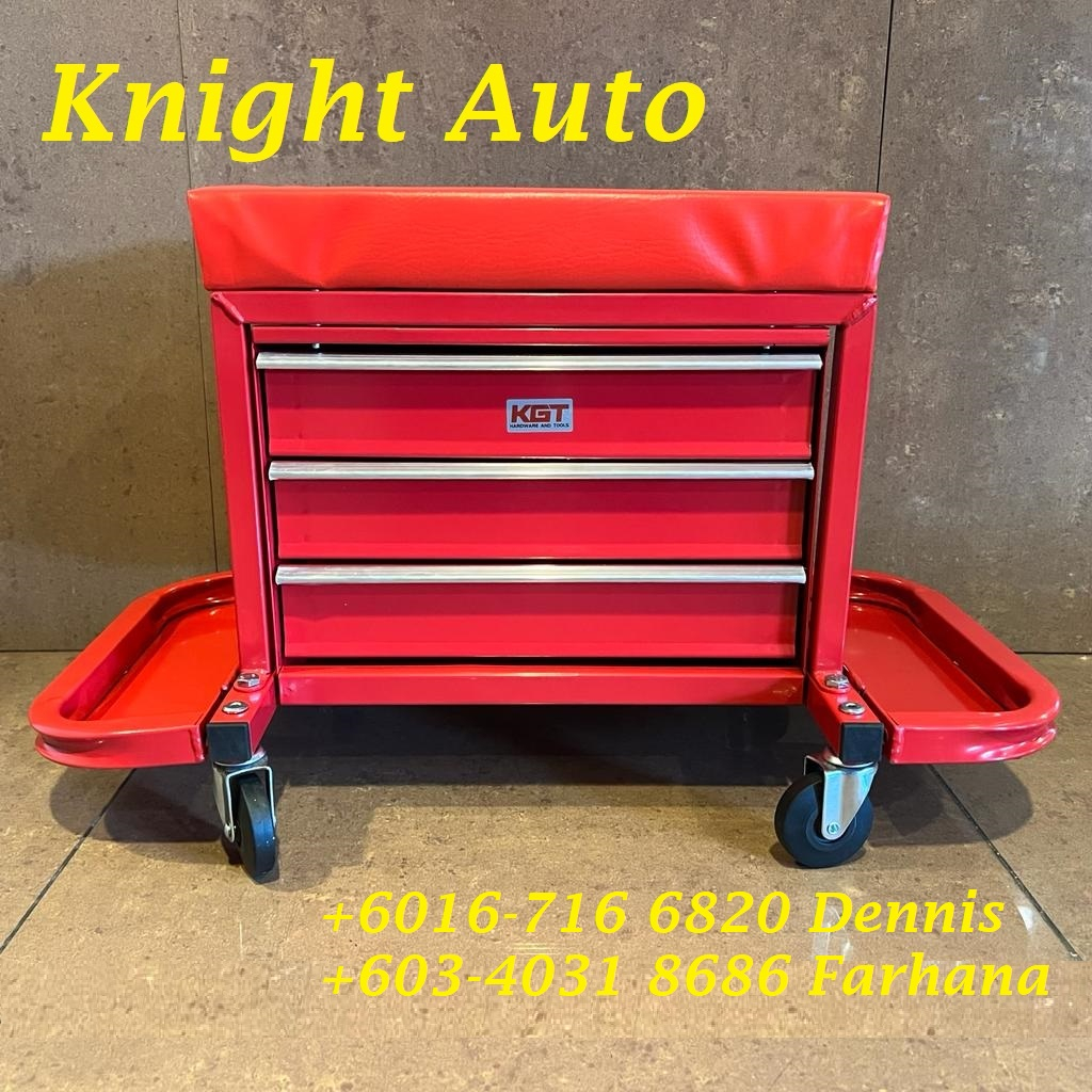 KGT Creeper Seat Tool Box, 3 Drawers Heavy Duty Tool Chest ID33239