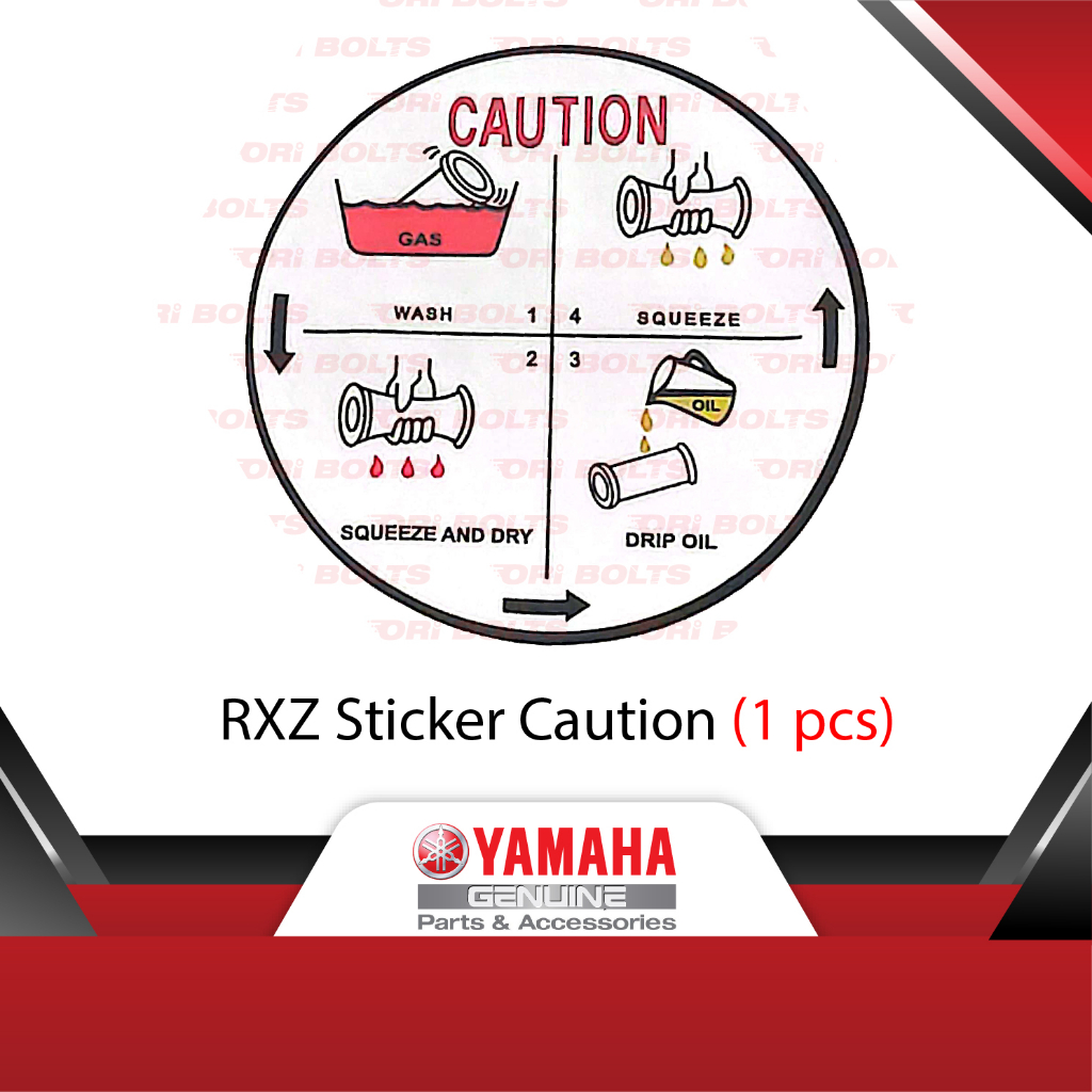 Yamaha Original RXZ (1718) Milli Cata Catalyzer Sticker Caution dalam ...