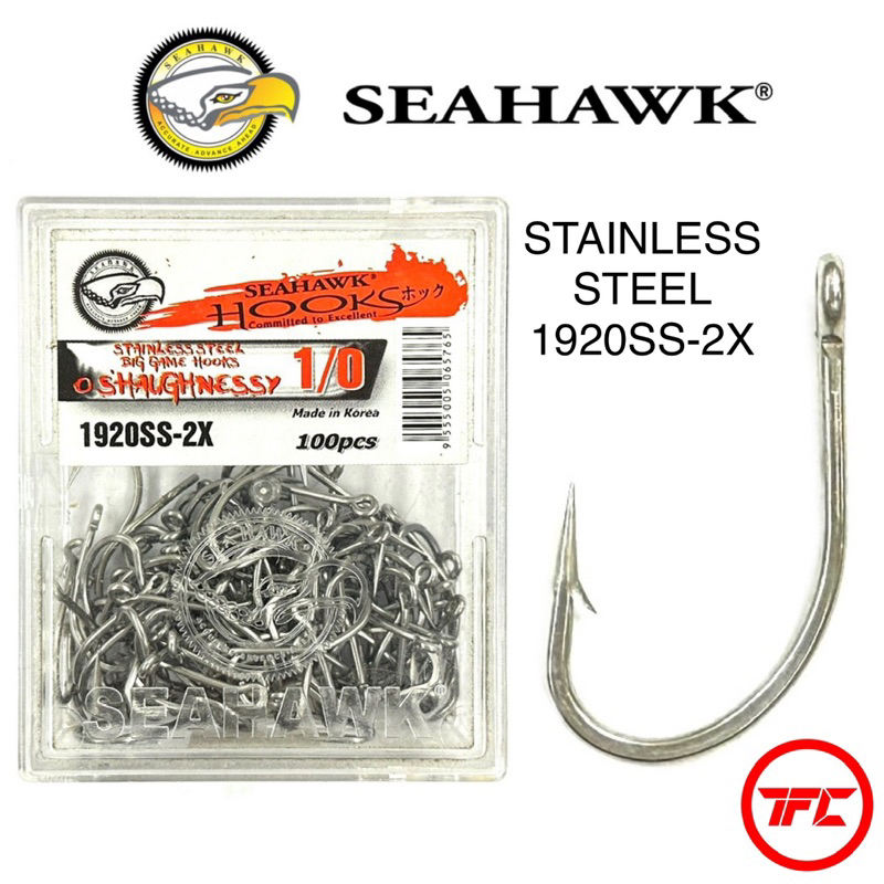 10pcs / Slot SEAHAWK 1920SS-2X Stainless Steel O'Shaughnessy Fishing Hook  Korea Big Game