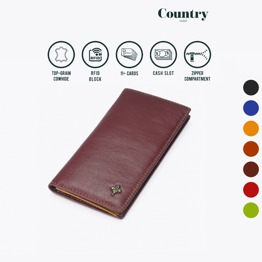 COUNTRY HIDE SEMPRE Top Grain Cowhide RFID Blocking Unisex BiFold Mid