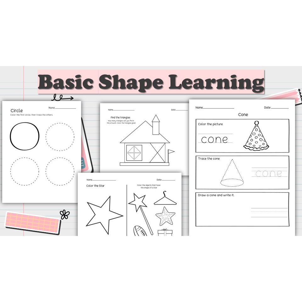 [PRE037] 119 pages Basic Shape Learning Worksheet for Pre-school PDF ...
