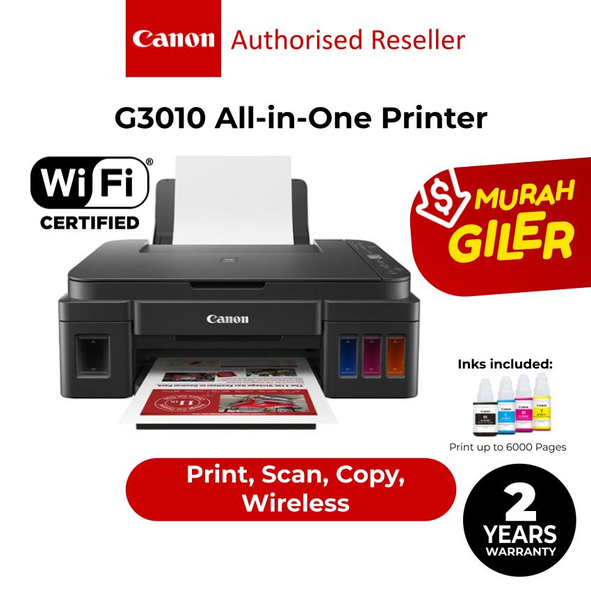 Canon Pixma G3010 Refillable Ink Tank Wireless All In One Printer Come With 4 Ink Bottles 8163