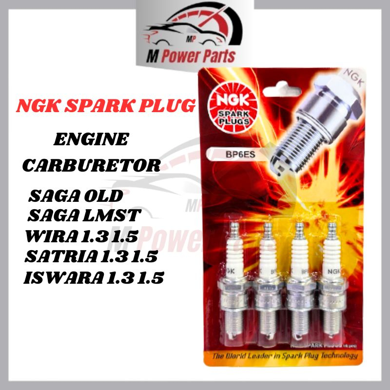 NGK Spark Plug Iswara Wira 1.3 1.5 Satira Old 12V Carburetor BP6ES NGK Plug Saga LMST Iswara