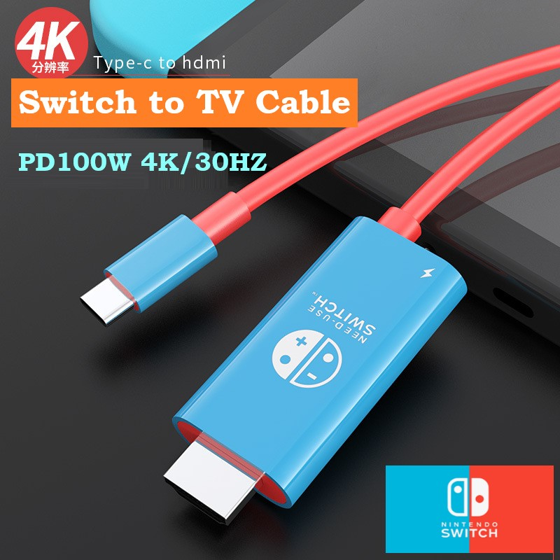 Nintendo Switch Type C to HDMI Cable Connect TV 4K Shopee Malaysia