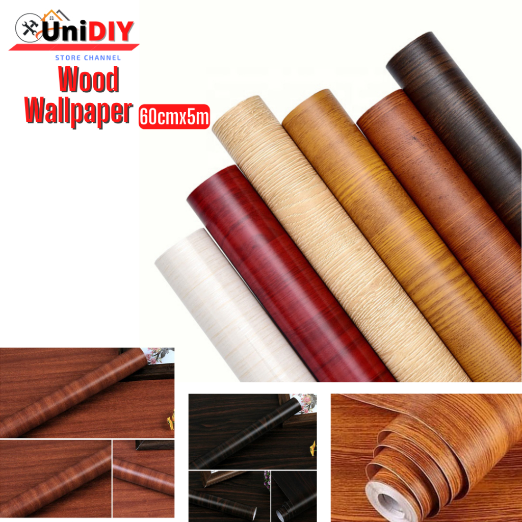 DIY 60CM X 5M Wood PVC Waterproof Wallpaper Furniture Cabinet Vinyl ...