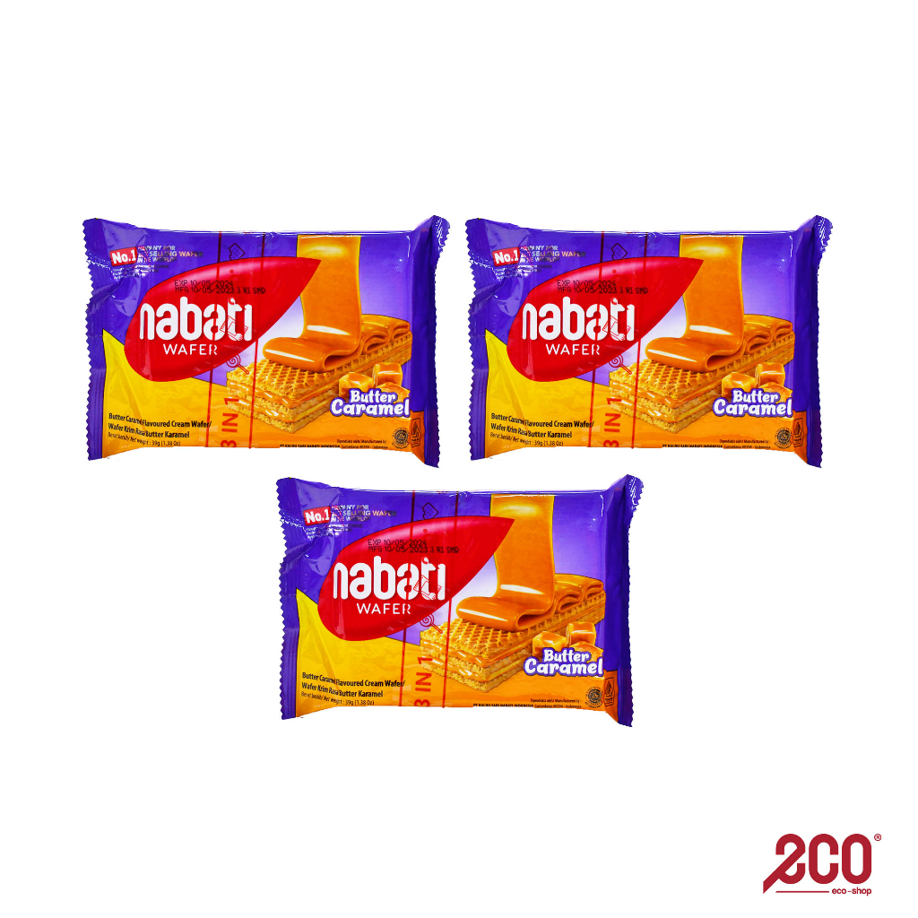 Nabati Butter Caramel Flavoured Cream Wafer 39g/pack (3pcs/pack