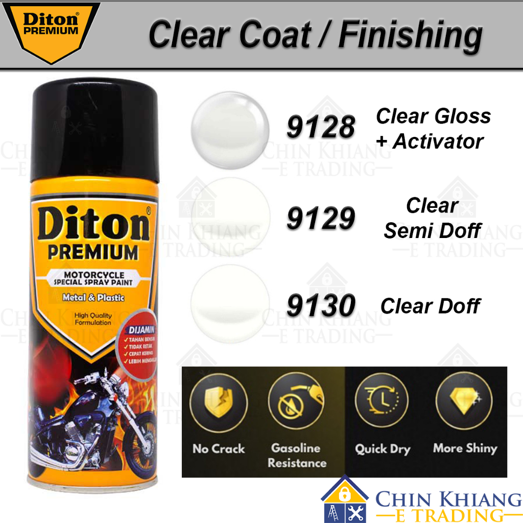 Diton Premium Clear Coat Finishing Spray Paint 9128 Clear Gloss