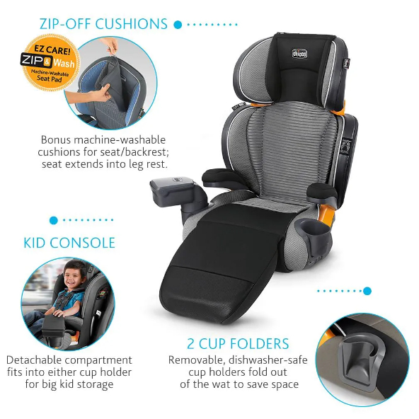 Chicco KidFit Zip Air Plus Q Collection Booster Car Seat ECE R44/04 ...