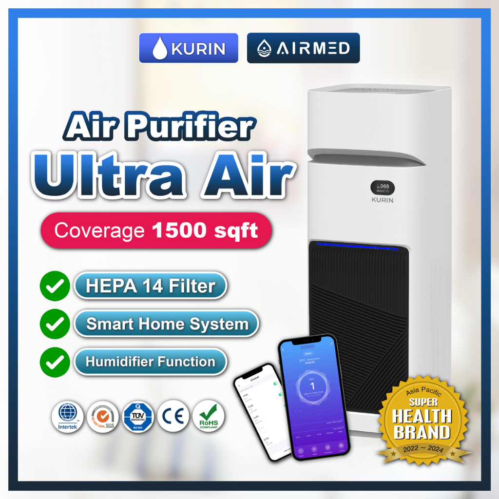 (OFFICIAL) Kurin Air Purifier Ultra Air cover 1500 sqft Shopee Malaysia