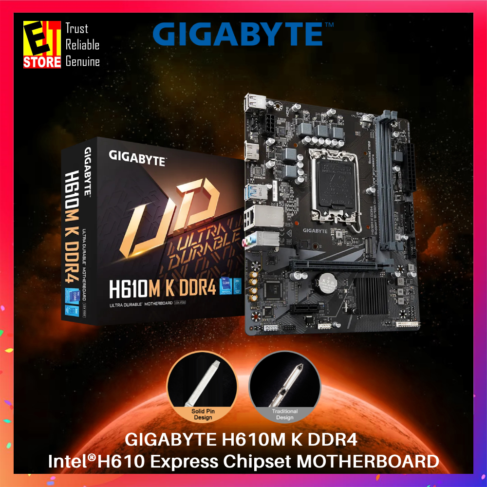 GIGABYTE H610M K DDR4 MOTHERBOARD - Intel® H610 Chipset LGA 1700