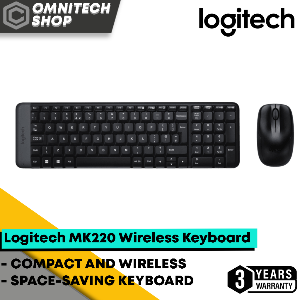 Omnitech Shop ⌨🖱 Logitech MK220 Wireless Keyboard Wireless Mouse Combo ...