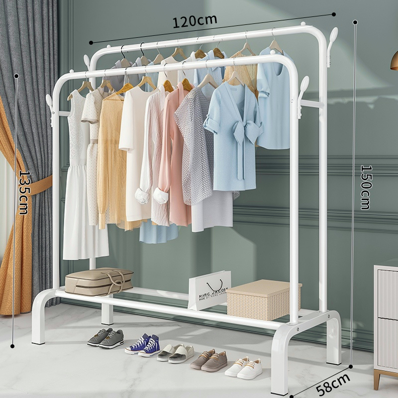 Double/Single Pole Strong Steel Structure Laundry Rack Cloth Clothes ...