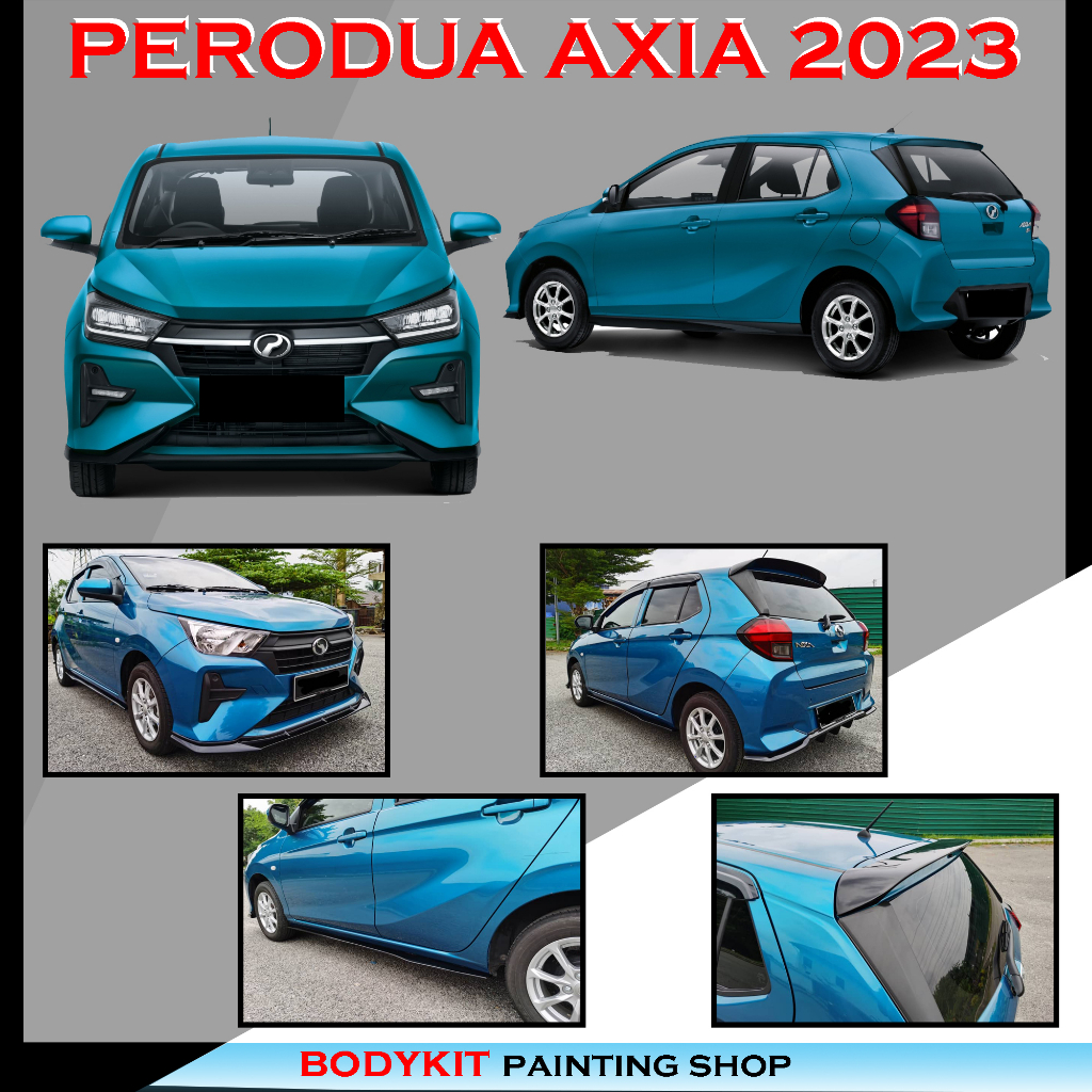 PERODUA AXIA 2023 RS STYLE FULLSET SKIRTING -WITH PAINTING(FRONT SKIRT ...