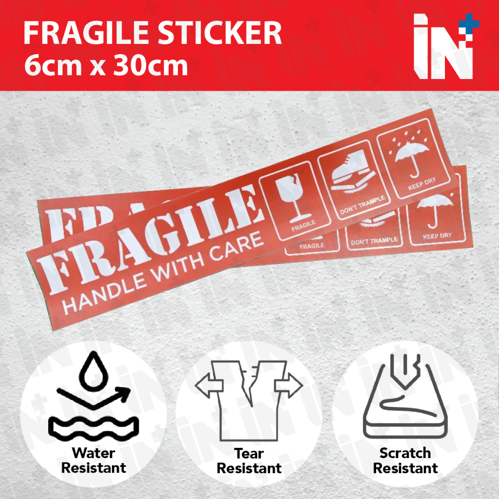 [PVC] Luggage Sticker FRAGILE Sign Water Proof Tear Resistant Scratch ...