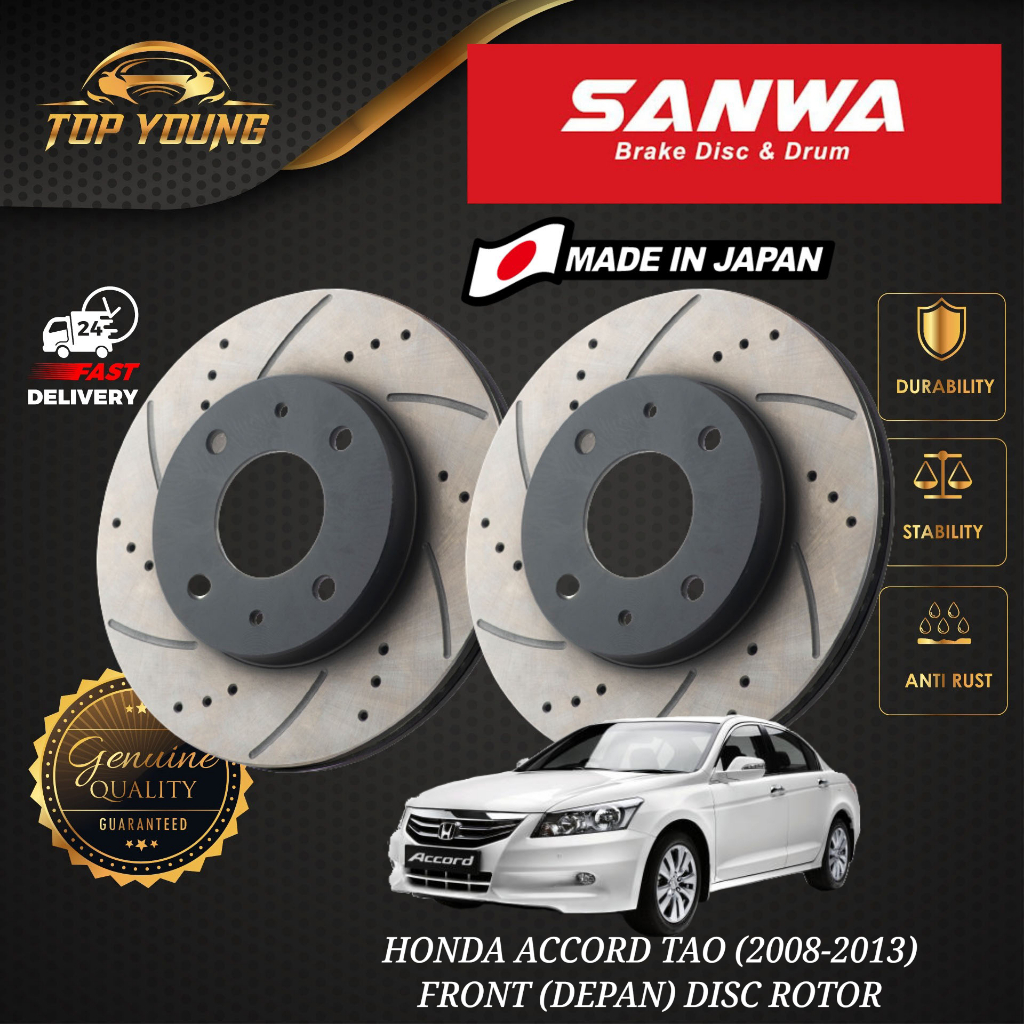 HONDA ACCORD TAO (20082013) FRONT (DEPAN) DISC ROTOR SPORT SLOTTED