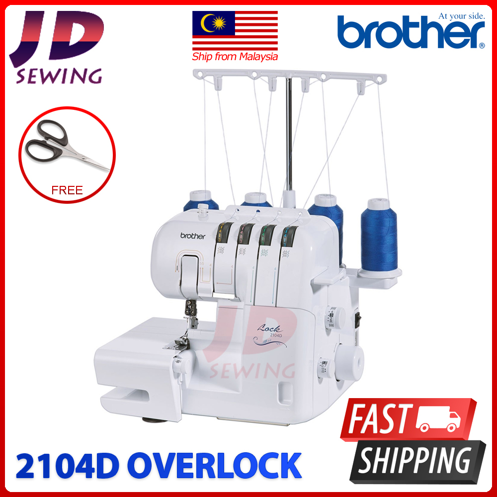 Brother 2104D Overlocker Sewing Machine Mesin Jahit Tepi (1 Year