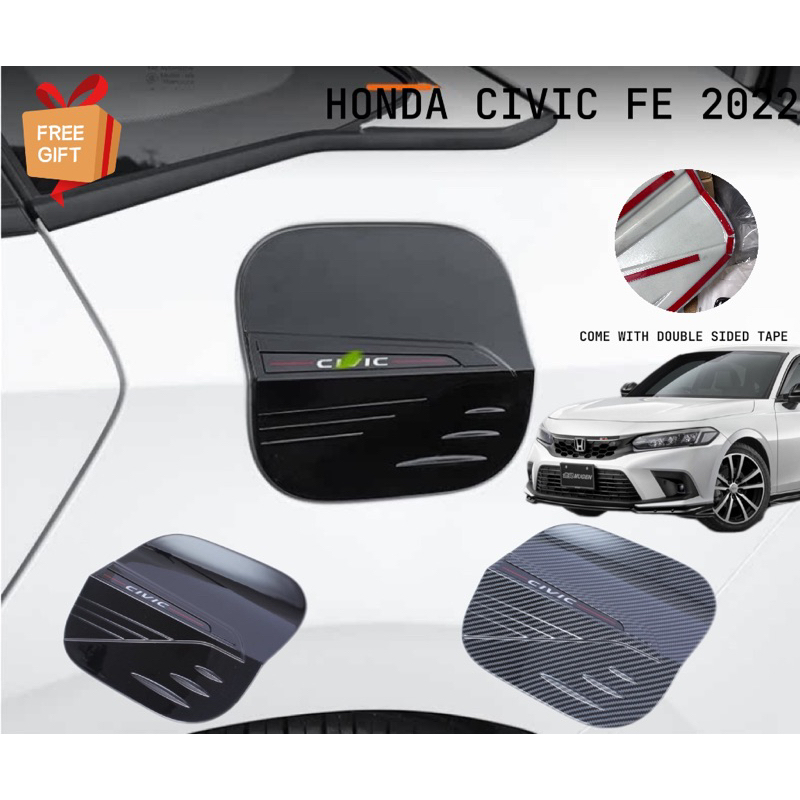 HONDA CIVIC FE 2022 2023 FUEL TANK CAP COVER BLACK CARBON MODIFY