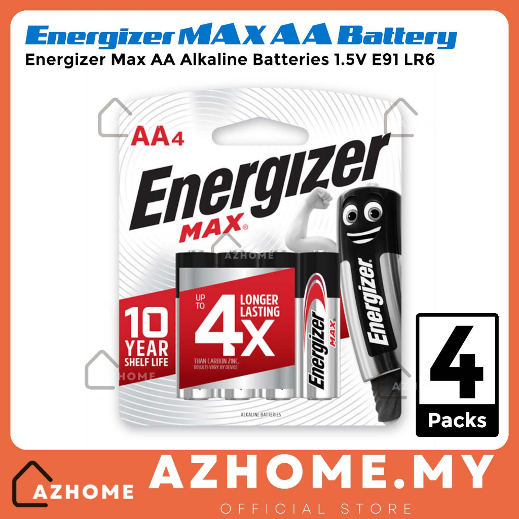 Energizer Max AA Battery Alkaline Batteries 1.5V E91 LR6 Bateri AA