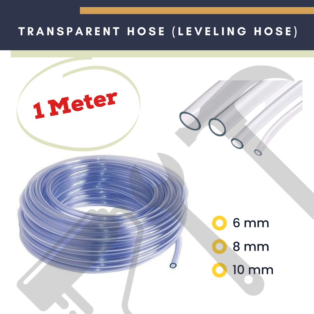 1 METER Transparent PVC Hose Pipe Clear Pipe Air Line Tube Paip