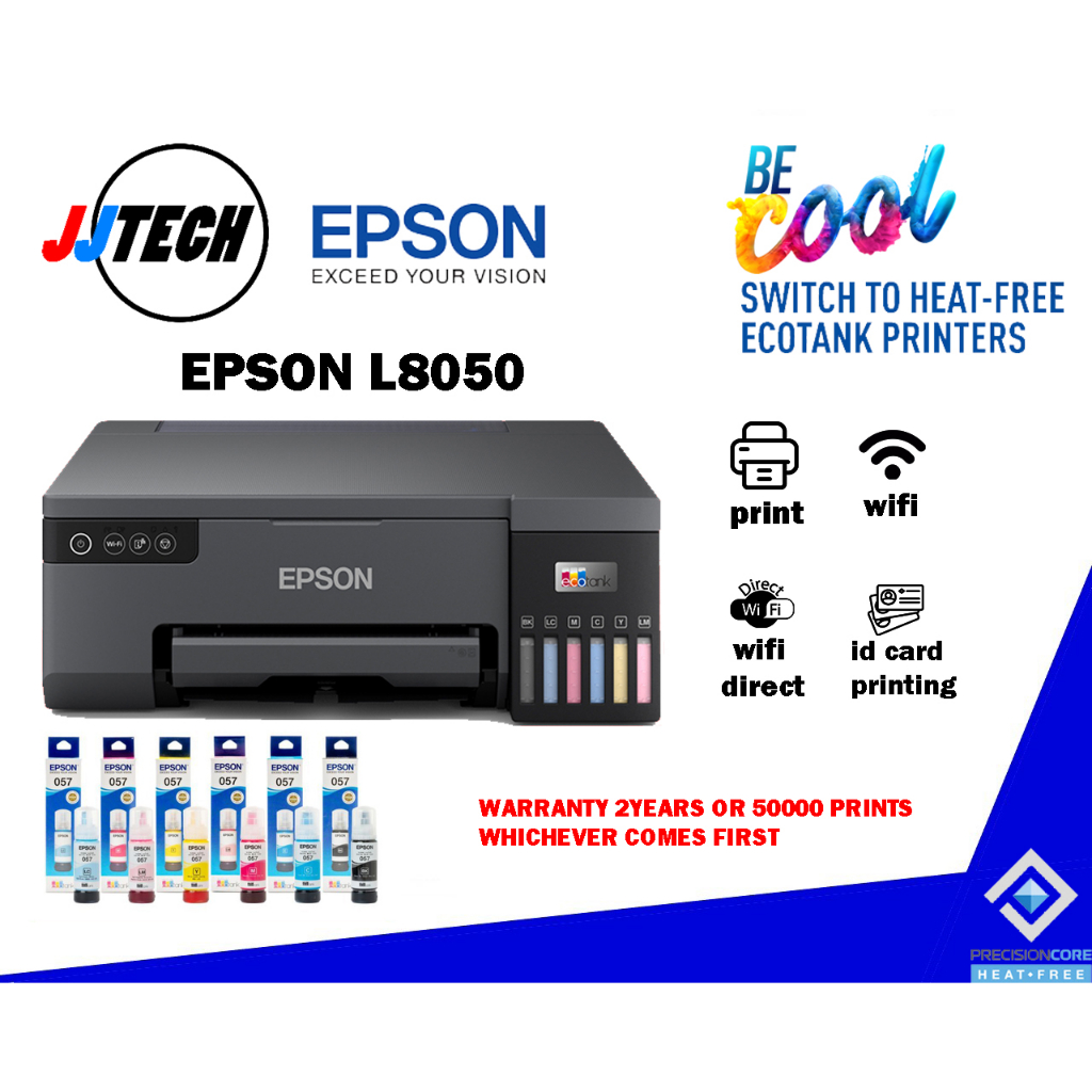 Epson L8050 Photo Ink Tank Printer with Original EPSON INK 057 Shopee