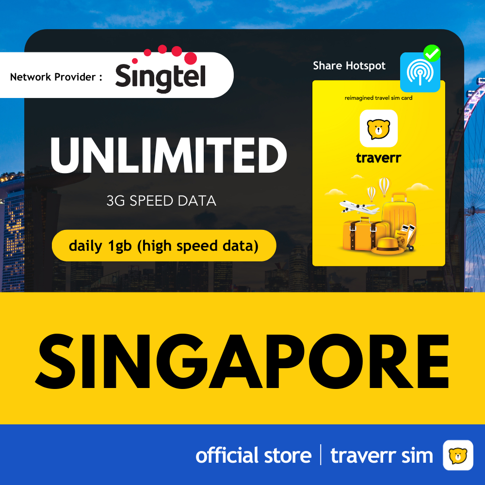 【Singapore Sim Card】【Singtel】【 Hotspot】【Unlimited Data】4G Travel Sim