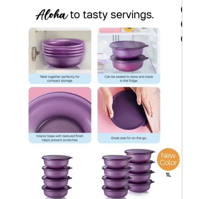 Tupperware Aloha bowl 1L & 2L | Shopee Malaysia