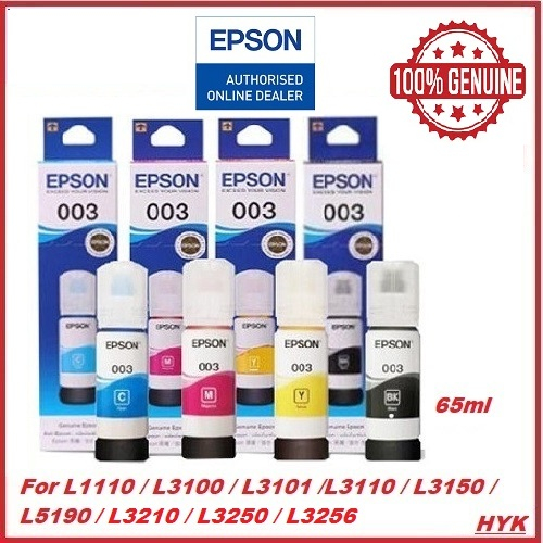 Epson 003 65ml Refil Ink L1110 / L3100 / L3101 /L3110 / L3150 / L3120 ...