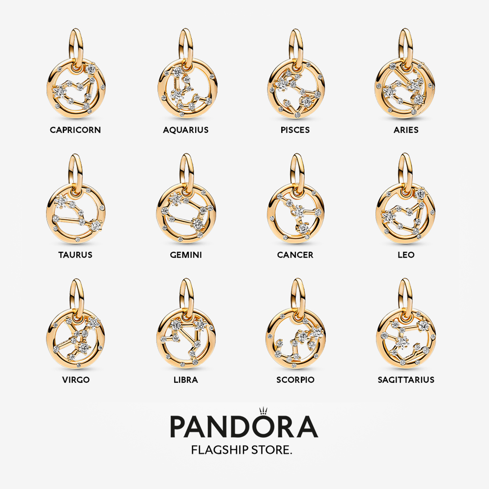 Pandora 14K Gold Plated Zodiac Dangle Charm Shopee Malaysia